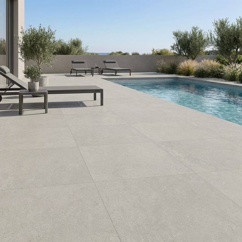 Carrelage sol extérieur moderne Gravi beigeR11 60x120 cm