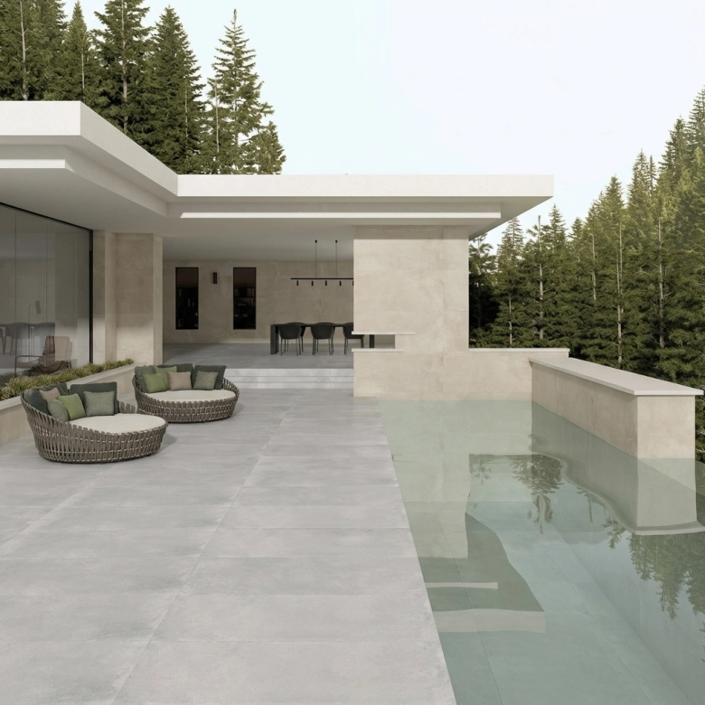 Carrelage sol extérieur moderne Séoul gris R11 60x60 cm