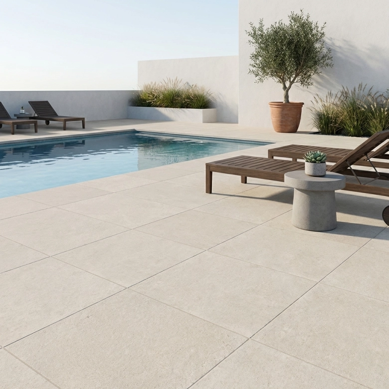 Carrelage sol extérieur moderne Séoul beige R11 60x60 cm
