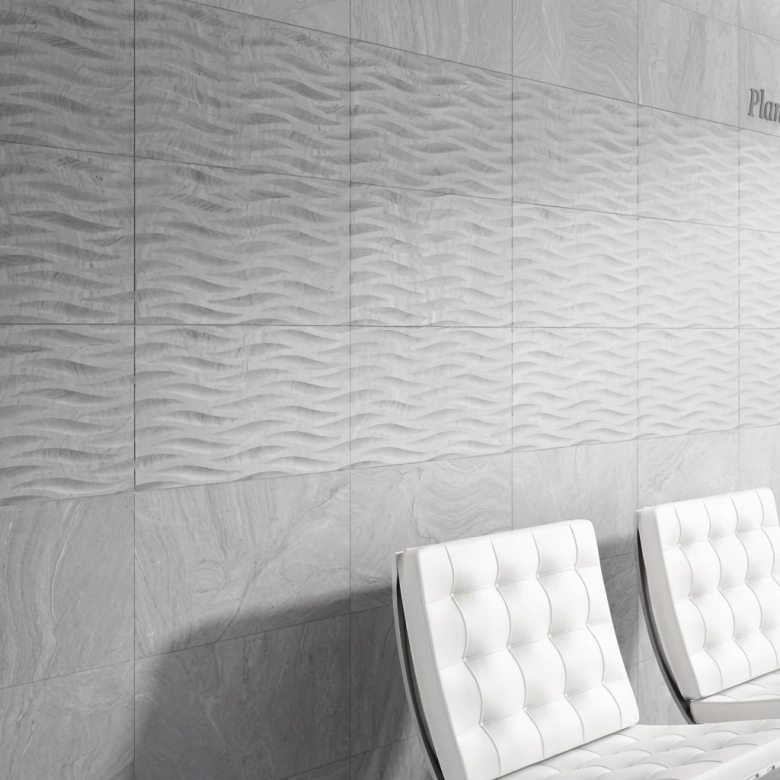 Carrelage mur Décor Quadro gris 32x62,5 cm