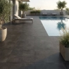 Carrelage sol extérieur moderne Tech antracite R11 60x60 cm