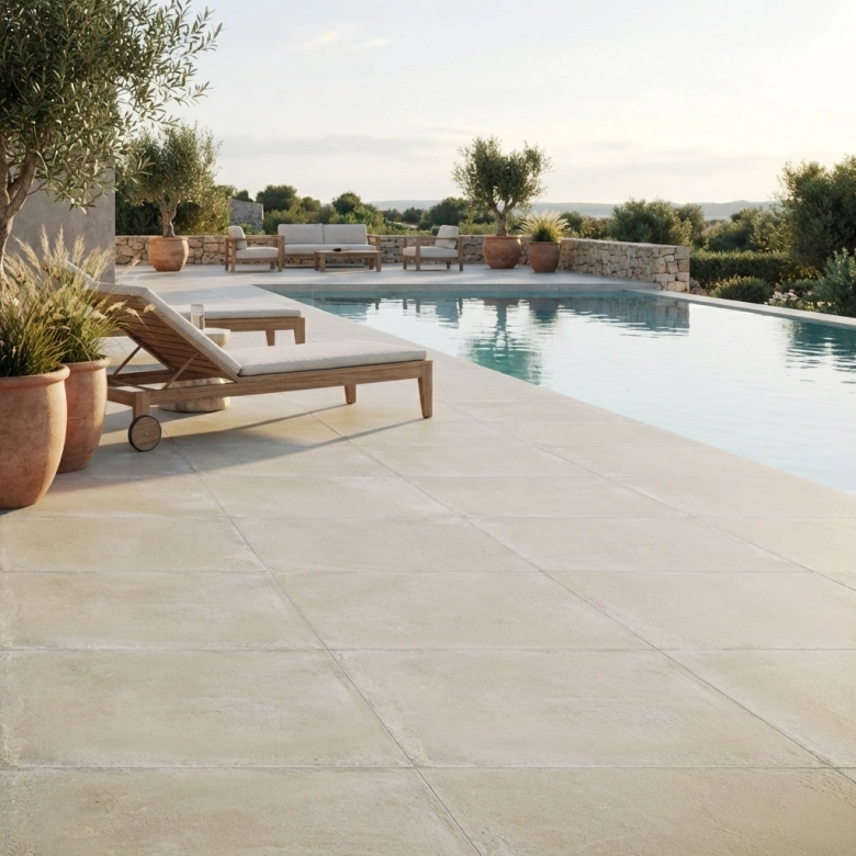 Carrelage sol extérieur moderne Orlando beige R11 75x75 cm