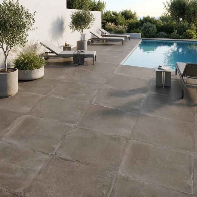 Carrelage sol extérieur moderne Orlando marron R11 75x75 cm