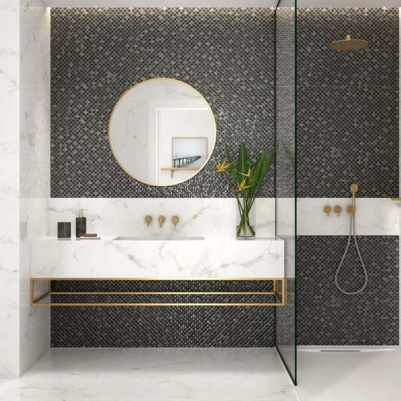 Carrelage mur Matrix décor negro 30x90 cm