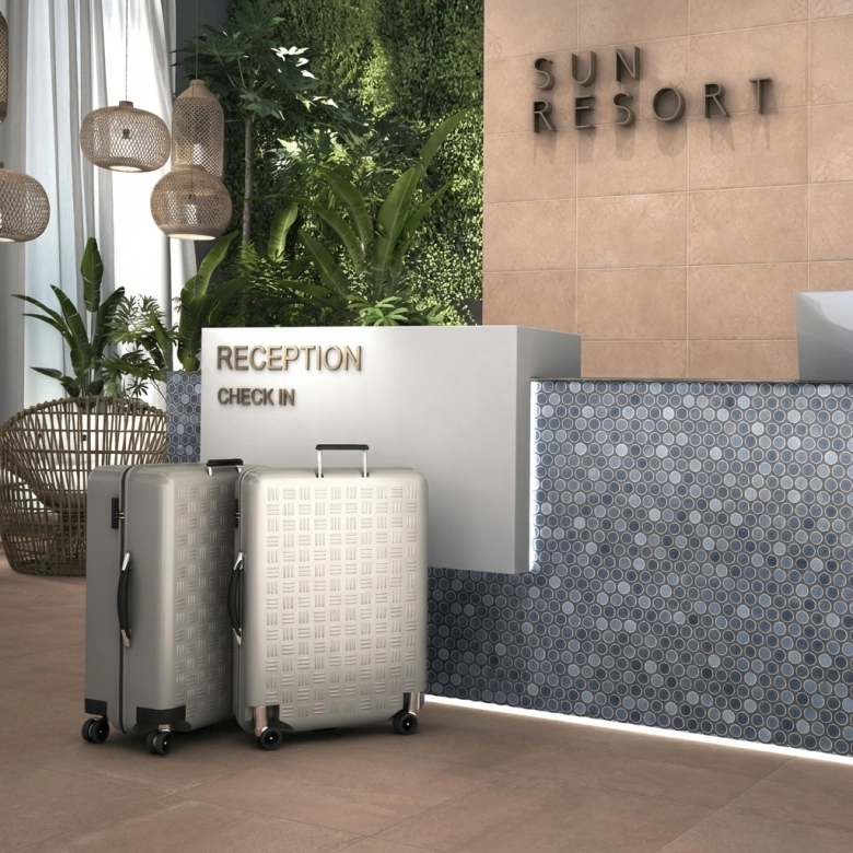 Carrelage mur moderne Points saphir 31x31 cm