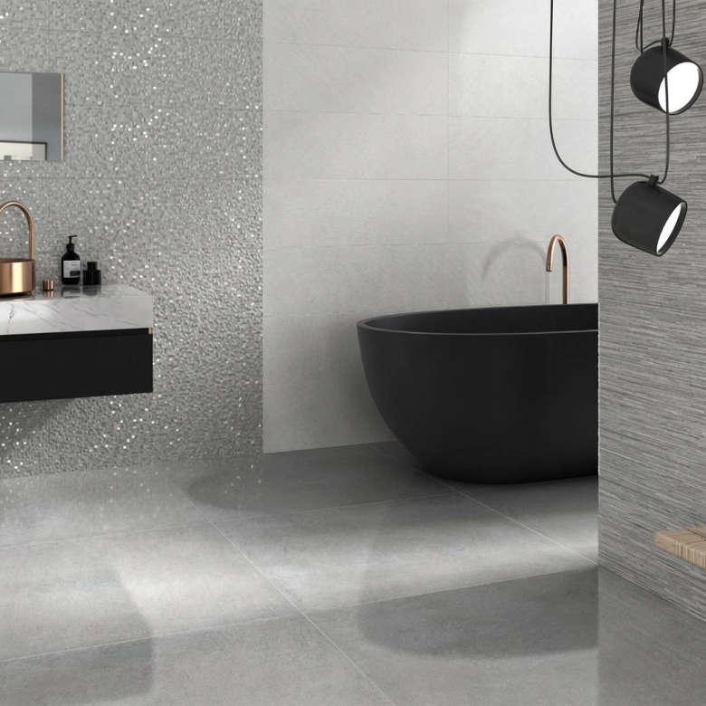 Carrelage mur Musik gris 25x75 cm