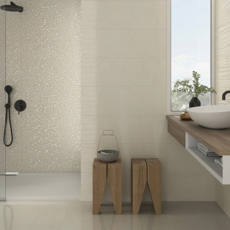 Carrelage mur Musik beige 25x75 cm