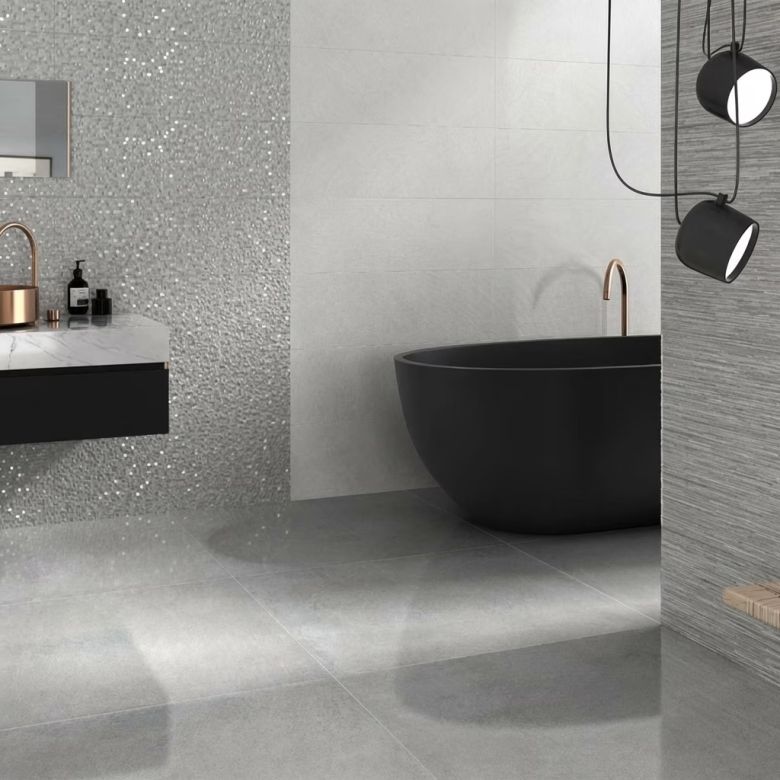 Carrelage mur Musik decora gris 25x75 cm