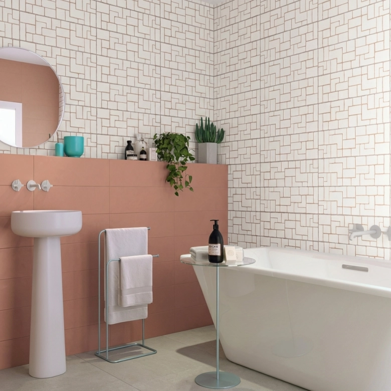 Carrelage mur Clean terracotta 20x60 cm