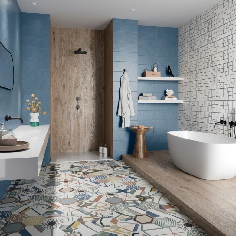 Carrelage mur Clean blue 20x60 cm