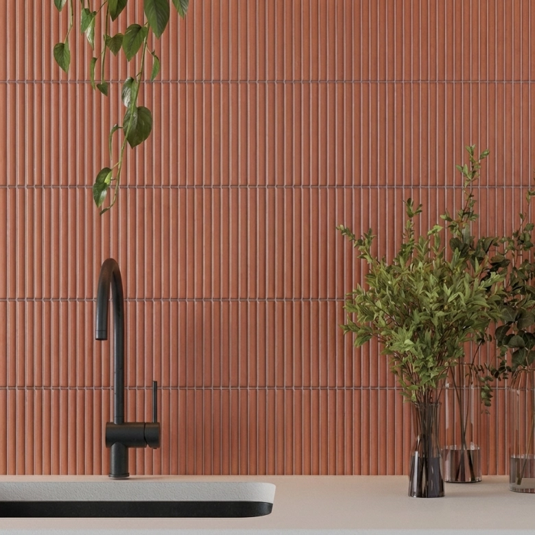 Carrelage mur Décor Gaspésie corail 32x62,5 cm