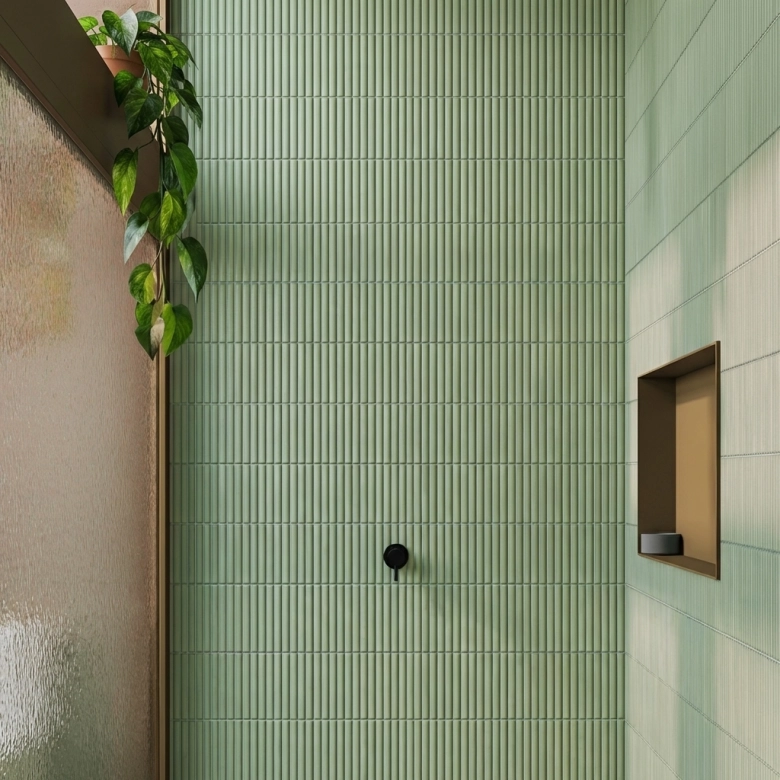 Carrelage mur Décor Gaspésie menthe 32x62,5 cm