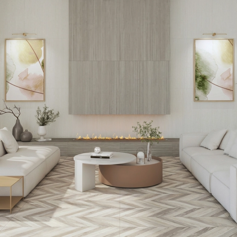 Carrelage mur Décor Bois Manaus blanc 60x120 cm