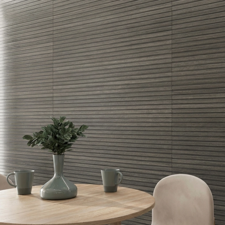 Carrelage mur Décor Bois Manaus Anthracite 60x120 cm