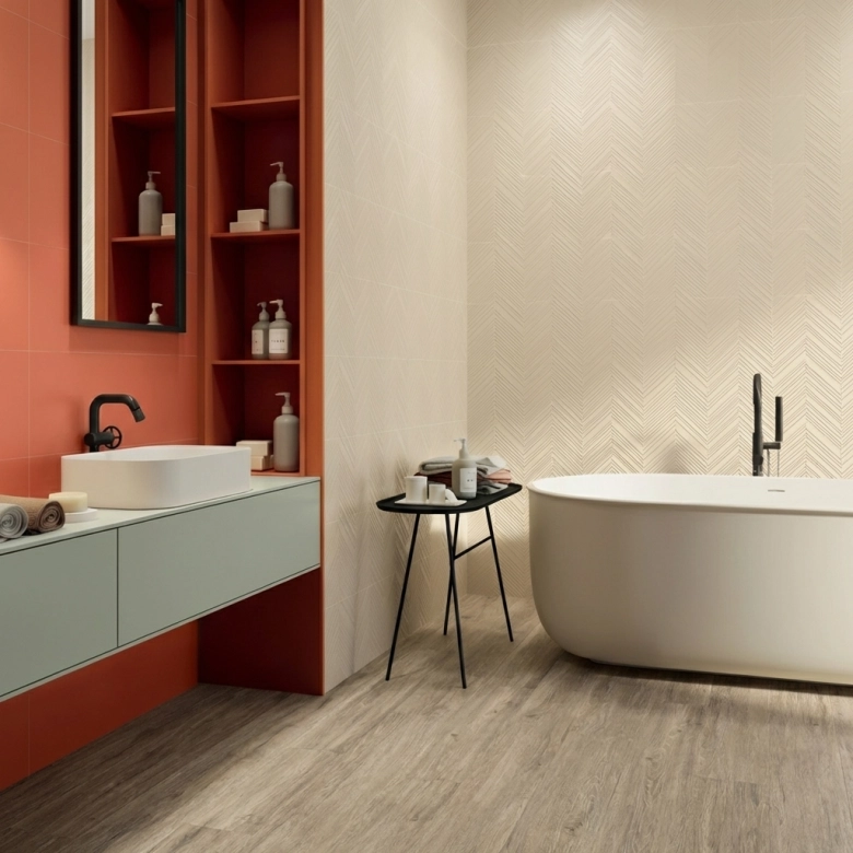 Carrelage mur Pure rouge 30x90 cm