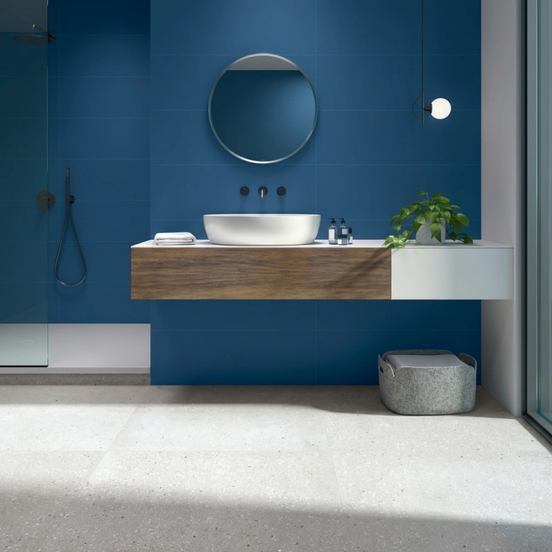 Carrelage mur Pure bleu marine 30x90 cm