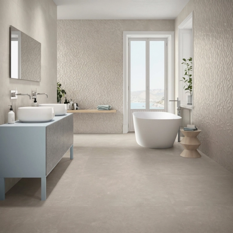 Carrelage sol moderne Plumeria Naturel 100x100 cm