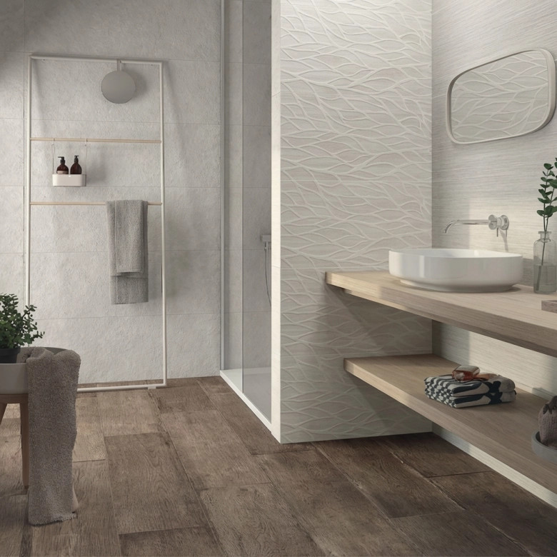 Carrelage mur Sélène ornamenta sand 40x120 cm