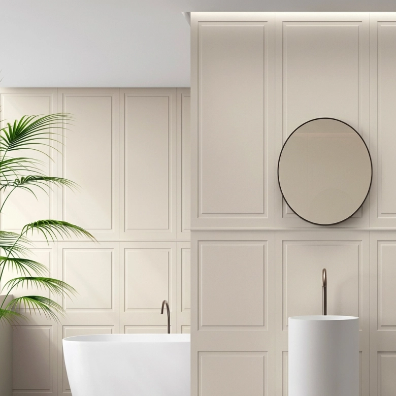 Carrelage mur Boiserie décor beige 60x120 cm