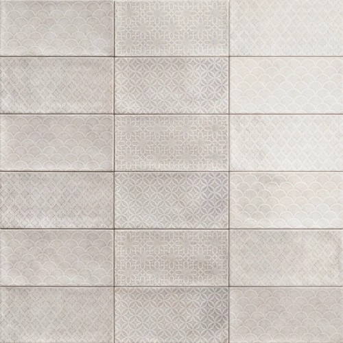 Carrelage mur Métro Decors Flamingo mix grey 10x20 cm