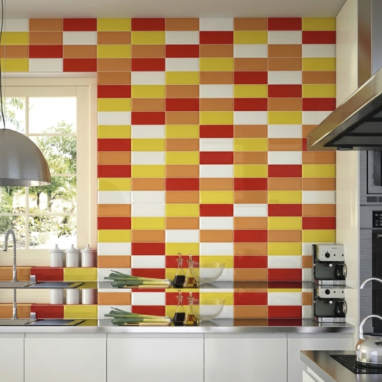 Carrelage mur Métro Colors rojo 10x30 cm biseauté