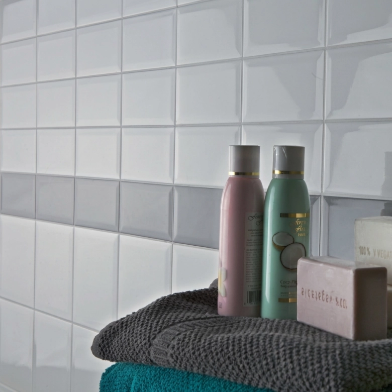 Carrelage mur Métro Colors Blanc 10x20 cm biseauté