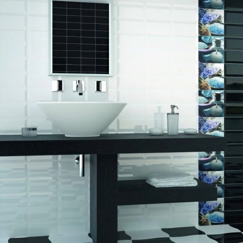 Carrelage murMétro Colors Noir 10x20 cm biseauté