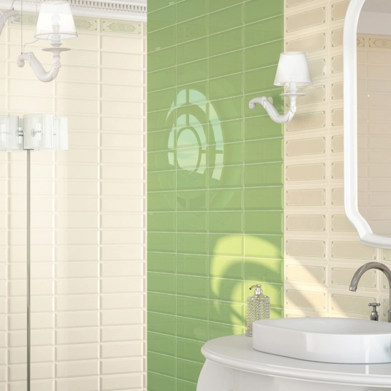 Carrelage mur Métro Colors oasis 10x30 cm biseauté