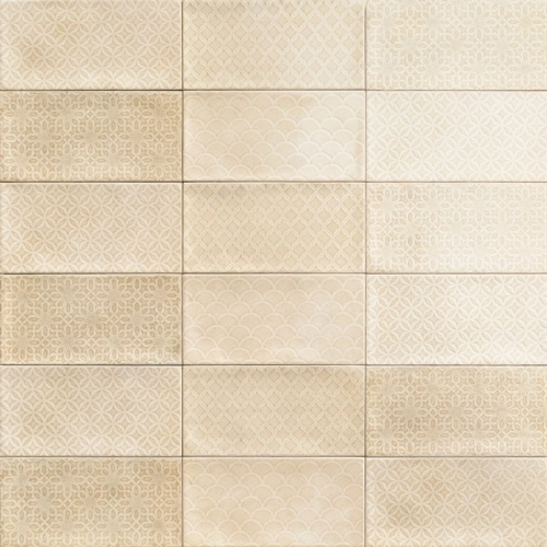 Carrelage mur Métro Decors Flamingo mix bone 10x20 cm