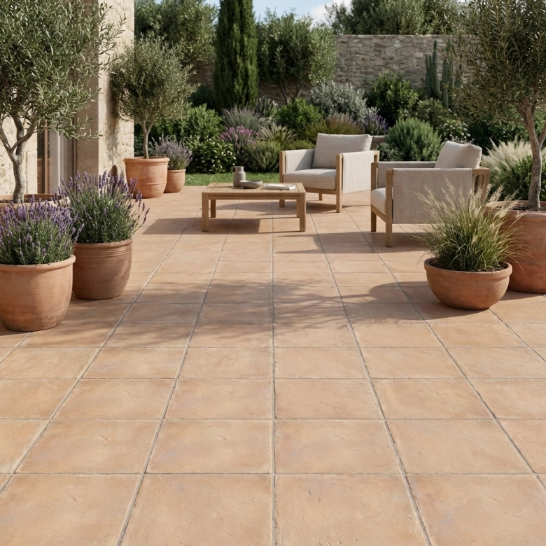 Carrelage sol extérieur classique Cabane sable 33,15*33,15 cm R11