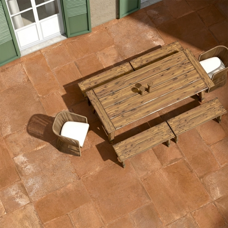 Carrelage sol extérieur Teguise terracotta R11 60x120 cm