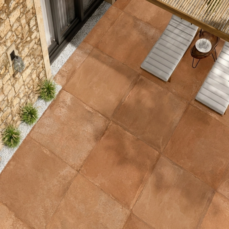 Carrelage sol extérieur Teguise terracotta R11 60x120 cm