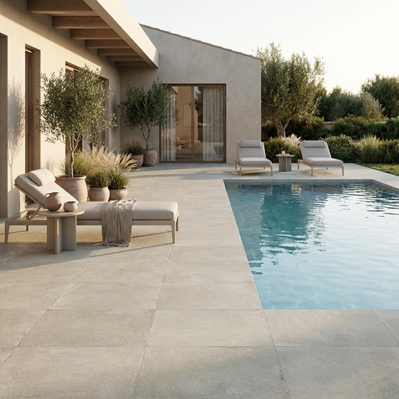 Carrelage sol extérieur traditionnel Colorado gris R11 90x90 cm