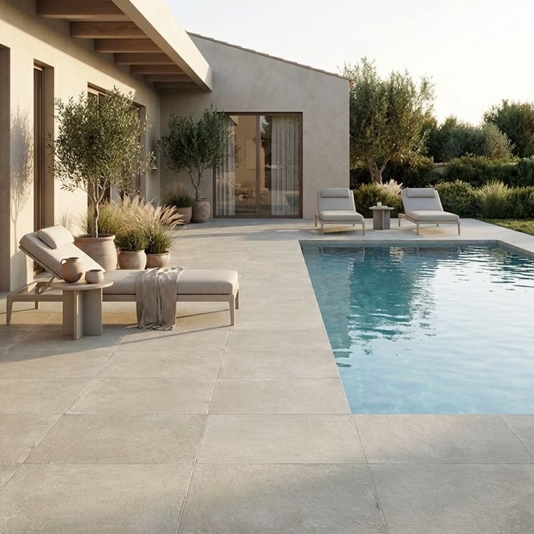 Carrelage sol extérieur traditionnel Colorado gris R11 45X90 cm