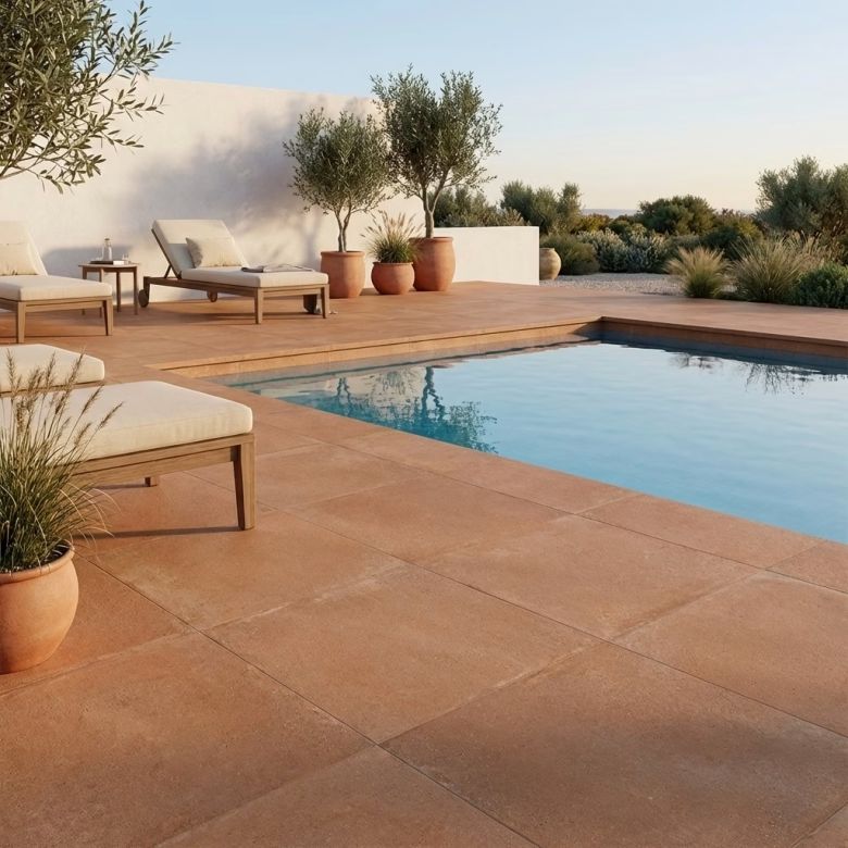 Carrelage sol extérieur traditionnel Colorado terracotta R11 45X90 cm