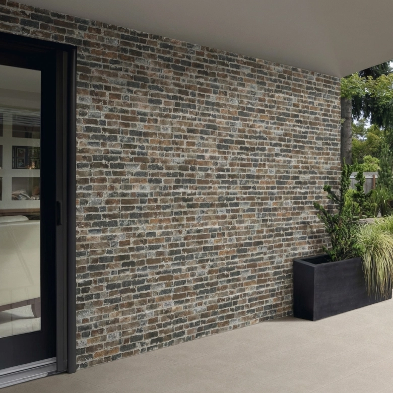 Carrelage effet parement Toulouse terre 31x56 cm