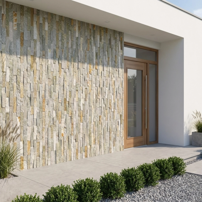 Parement pierre naturelle Olivier mix 15x60 cm