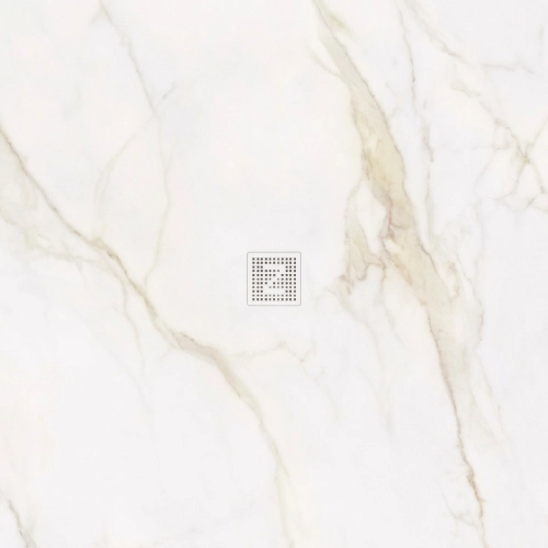 Receveur Hotel gold effet marbre blanc et or Ardoise relief antidérapant 