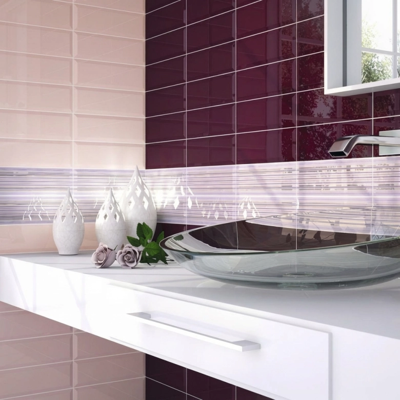 Carrelage mur Métro Colors granate 10x30 cm biseauté