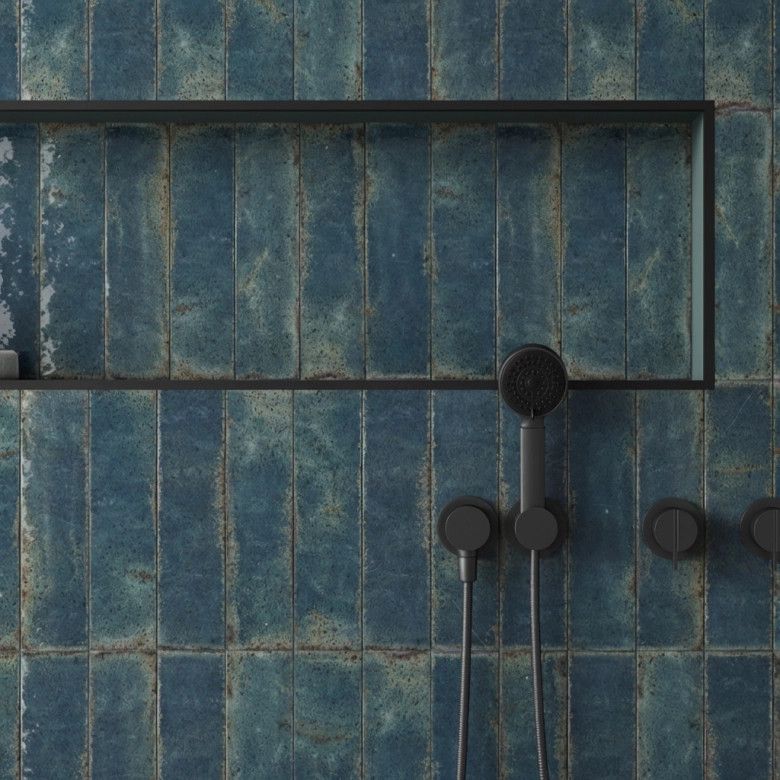 Carrelage mur Brique bleu 7x28 cm