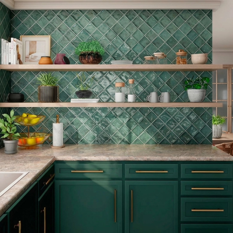 Carrelage mur effet zellige chaouen ocean 10x10 cm