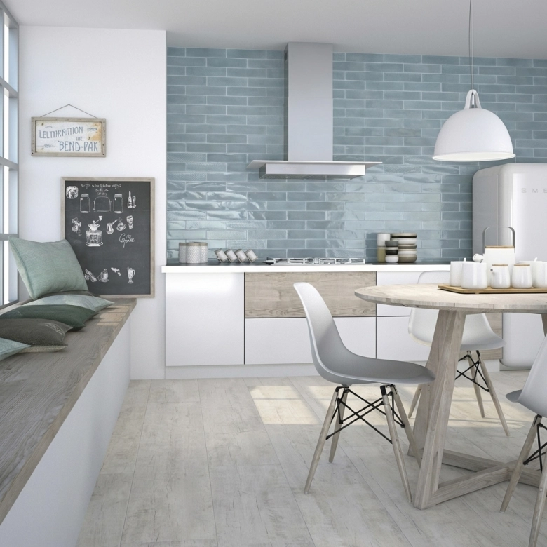 Carrelage mur effet zellige Scénario bleu 7,5x30 cm