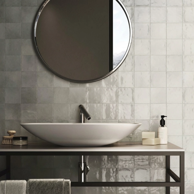 Carrelage mur effet zellige tortuga grey 10x10 cm