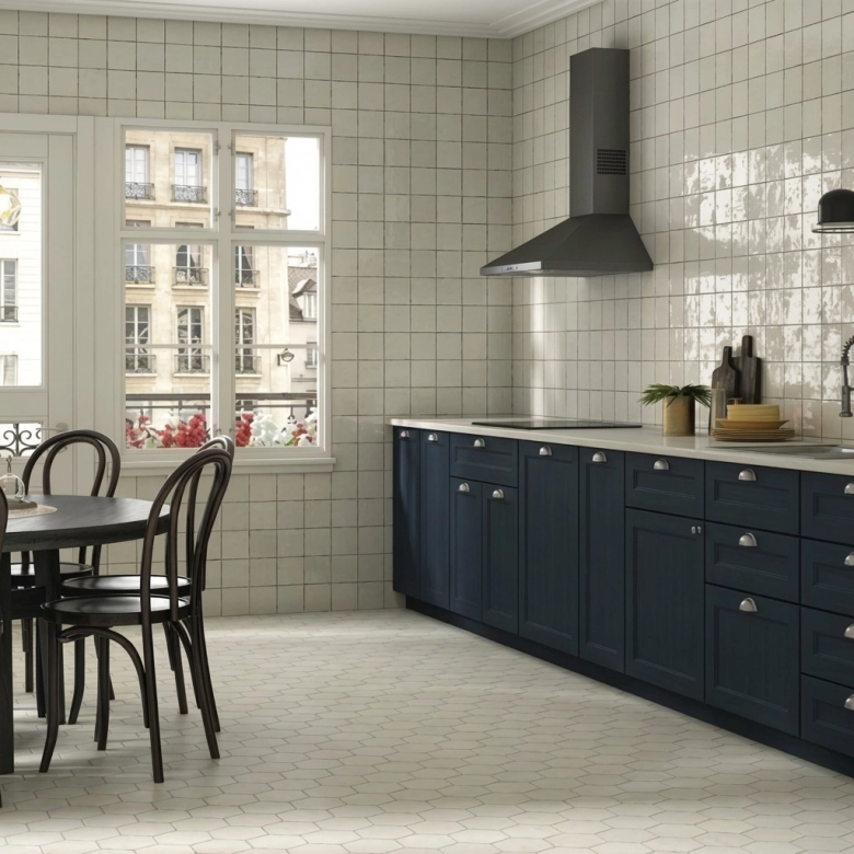 Carrelage sol et mur effet zellige Nomade bone 13,9 CM HEX.