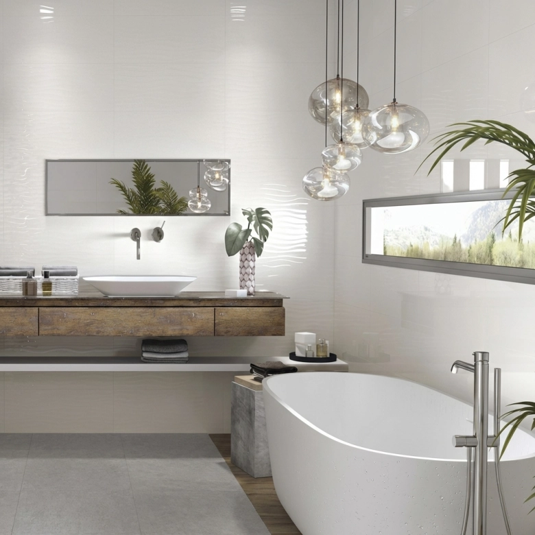 Carrelage mur Blanc brillant 25x50 cm