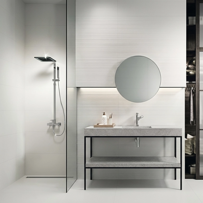 Carrelage mur Blanc mate 25x50 cm