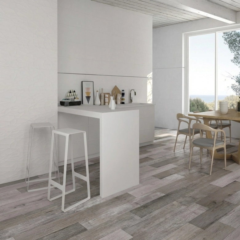 Carrelage mur Polar mojave white mate 30x90 cm