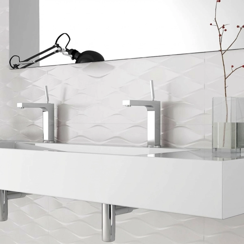 Carrelage mur Polar nude white mate 30x90 cm