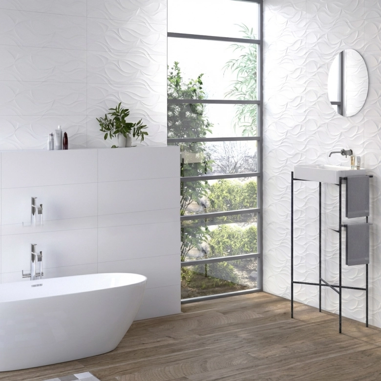 Carrelage mur Laponie Blanc mat 25x75 cm