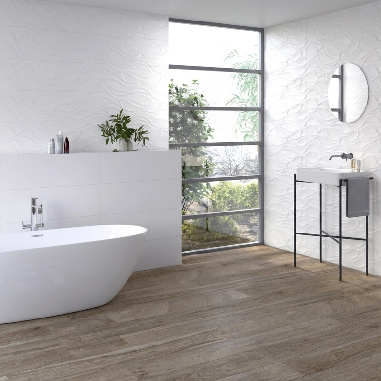 Carrelage mur Laponie Blanc mat rectifié 60x120 cm